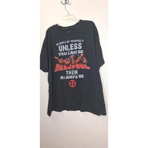Adult Deadpool Marvel T Shirt Size 4x Plus Size Black Funny Graphic Short Sleeve